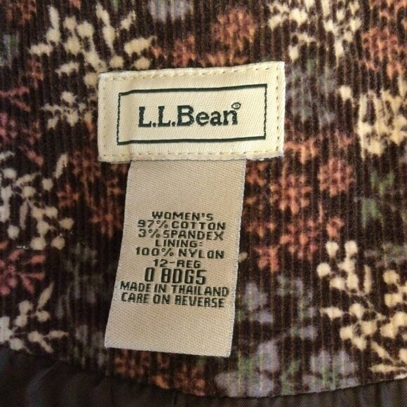 L L Bean Womens Corduroy Blazer Size 12 R Floral Print pockets button front - Picture 5 of 6
